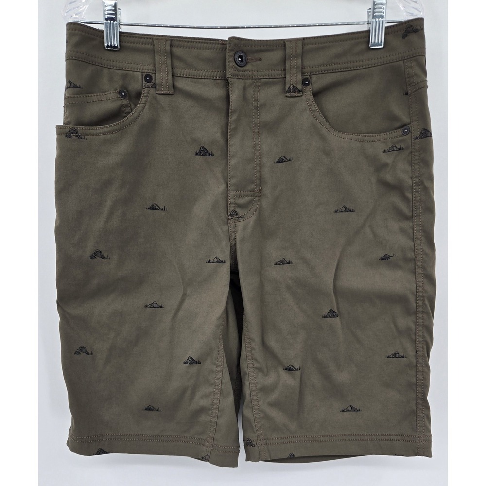 Prana Brion Shorts Mens 32 x 11 UPF 50+ Slate Green Crux Rock Trail Hiking